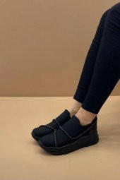 Erkan Saçmacı Barbara Siyah Taşlı Streç Kadın Spor Ayakkabı Soft Sole - 2
