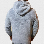 Erkek Gri Peluş Sweatshirt - 4