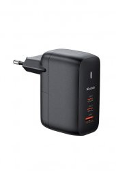 Ch-0291 Gan 65w 2xtype-c 1xusb 3 Girişli Hızlı Şarj Adaptörü - Siyah - 4