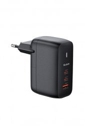 Ch-0291 Gan 65w 2xtype-c 1xusb 3 Girişli Hızlı Şarj Adaptörü - Siyah - 1