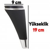 Lüks Mobilya Kanepe Sehpa TV Ünitesi Koltuk Ayağı 19 cm Siyah Krom Baza Ayak - 6