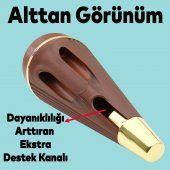 Lüks Mobilya Kanepe Sehpa TV Ünitesi Koltuk Ayağı 15 cm Ahşap Desenli Gold Baza Ayak - 5