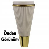 Lüks Mobilya Kanepe Sehpa TV Ünitesi Koltuk Ayağı 15 cm Krem Gold Baza Ayak - 6