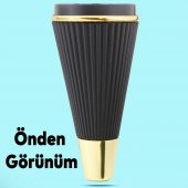 Lüks Mobilya Kanepe Sehpa TV Ünitesi Koltuk Ayağı 15 cm Siyah Gold Baza Ayak - 2