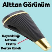 Lüks Mobilya Kanepe Sehpa TV Ünitesi Koltuk Ayağı 15 cm Siyah Gold Baza Ayak - 4