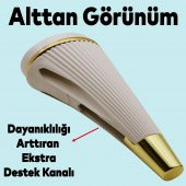 Lüks Mobilya Kanepe Sehpa TV Ünitesi Koltuk Ayağı 19 cm Krem Gold Baza Ayak - 3