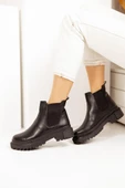 Kenar Lastik Detaylı Kalın Tabanlı Chelsea Kadın Bot - 8