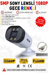 IDS - GECE RENKLİ - 5MP LENS 1080P FULLHD AHD GÜVENLİK KAMERASI - 4XULTRA WARM LED - 2