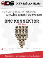 100 LÜ - A KALİTE METAL BNC KONNEKTÖR -PASLANMAZ - OKSİTLENMEZ - GÜVENLİK KAMERASI SİSTEMLERİ - 3
