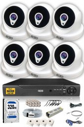 6 KAMERALI 5MP LENSLİ 1080P FULL SET GÜVENLİK KAMERASI SETİ KOLAY CEPTEN İZLE SABİT İP İSTEMEZ - 1