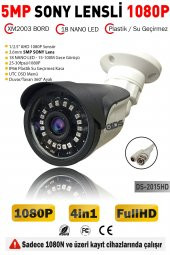 5MP SONY LENSLİ 1080P FULLHD - 18 NANO LED GECE GÖRÜŞLÜ - SU GEÇİRMEZ GÜVENLİK KAMERASI - 2