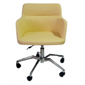 Büro Sandalyesi Örümcek Yıldız Ayaklı Sarı Suni Deri - 1