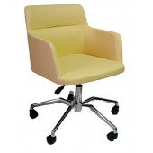 Büro Sandalyesi Örümcek Yıldız Ayaklı Sarı Suni Deri - 2