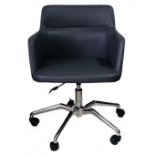 Büro Sandalyesi Örümcek Yıldız Ayaklı Siyah Renk Suni Deri thumbnail 1