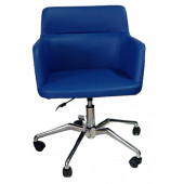 Büro Koltuğu Örümcek Yıldız Ayaklı Mavi Renk Suni Deri thumbnail 1