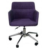 Büro Sandalyesi Örümcek Yıldız Ayaklı Mor Keten Kumaş - 1
