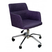 Büro Sandalyesi Örümcek Yıldız Ayaklı Mor Keten Kumaş - 2