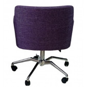 Büro Sandalyesi Örümcek Yıldız Ayaklı Mor Keten Kumaş - 3