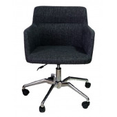 Büro Sandalyesi Örümcek Yıldız Ayaklı Antrasit Keten Kumaş - 1