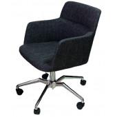 Büro Sandalyesi Örümcek Yıldız Ayaklı Antrasit Keten Kumaş - 4