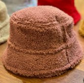 Salarticaret Kadın Peluş Bucket Kova Şapka Standart- Gül Kurusu - 1