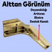 Lüks Mobilya Kanepe Sehpa TV Ünitesi Koltuk Ayağı 16 cm Parlak Gold Baza Ayak thumbnail 2