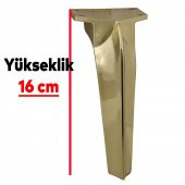 Lüks Mobilya Kanepe Sehpa TV Ünitesi Koltuk Ayağı 16 cm Parlak Gold Baza Ayak thumbnail 5