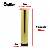 Mobilya Kanepe Sehpa TV Ünitesi Koltuk Ayağı Ayarlanabilir 20 cm Gold Altın Metal Baza Ayak - 3