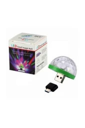 Müziğe Ve Sese Duyarlı Usb Girişli Araç Içi Mini Disko Topu Parti Android - 2