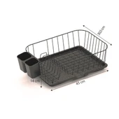 TEKNOTEL TEK KATLI BULAŞIKLIK TABAKLIK OLUKLU TEPSİ MAT SİYAH KB085 - 4