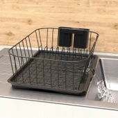 TEKNOTEL TEK KATLI BULAŞIKLIK TABAKLIK OLUKLU TEPSİ MAT SİYAH KB085 - 3