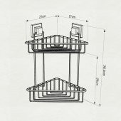 TEKNOTEL DELME VİDA MATKAP YOK! easyFIX YAPIŞKANLI İKİ KATLI BANYO KÖŞE RAFI MAT SİYAH EF257 - 3