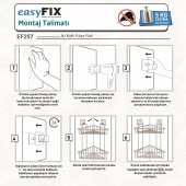 TEKNOTEL DELME VİDA MATKAP YOK! easyFIX YAPIŞKANLI İKİ KATLI BANYO KÖŞE RAFI MAT SİYAH EF257 - 5
