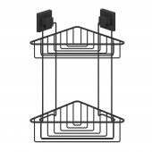 TEKNOTEL DELME VİDA MATKAP YOK! easyFIX YAPIŞKANLI İKİ KATLI BANYO KÖŞE RAFI MAT SİYAH EF257 - 4