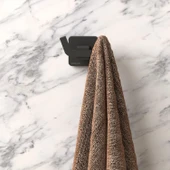 TEKNOTEL ÖMÜR BOYU PASLANMAZ BANYO HAVLU ASKI MAT SİYAH MG336 - 2