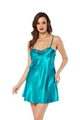 Sistina Bayan Yeşil Saten Kısa Gecelik M-266 thumbnail 1