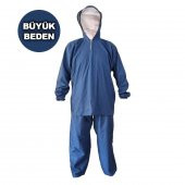 BÜYÜK BEDEN YAĞMURLUK TAKIM ALT ÜST SU GEÇİRMEZ YAĞMURLUK BALIKÇI YAĞMURLUĞU MAVİ RENK - 1