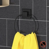 TEKNOTEL DELME VİDA MATKAP YOK! easyFIX YAPISKANLI YUVARLAK HAVLULUK MAT SİYAH EF235 - 1