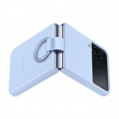 Samsung Z Flip 4 Yüzüklü Silikon Kılıf - Mavi EF-PF721TLEGWW - 3