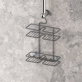 TEKNOTEL ASILABİLİR KANCALI ASKILI BANYO RAFI MAT SİYAH BK067 - 2