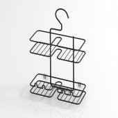 TEKNOTEL ASILABİLİR KANCALI ASKILI BANYO RAFI MAT SİYAH BK067 - 3