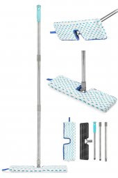 Çift Taraflı Mikrofiber Temizlik Seti | Özel Microfiber Bezli Yer Fayans Ve Duvar Silme Mopu Mop - 1