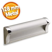 Plus Mobilya Mutfak Dolap Dolabı Kapak Çekmece Kulpu Kulbu (128 MM-12.8 CM) Mat Krom Metal Kulpları thumbnail 1