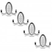 Vestiyer Duvar Askısı Dolap Elbise Askılığı Krom Desenli Metal Askı (4 ADET) thumbnail 1