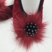 Taşlı Ev Babeti Ve Patik Bordo Renk - 2