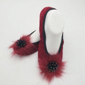 Taşlı Ev Babeti Ve Patik Bordo Renk - 4