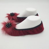 Taşlı Ev Babeti Ve Patik Bordo Renk - 5