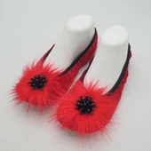 Taşlı Ev Babeti Ve Patik Kırmızı Renk - 5