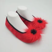 Taşlı Ev Babeti Ve Patik Kırmızı Renk - 1