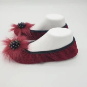 Taşlı Ev Babeti Ve Patik Bordo Renk - 9